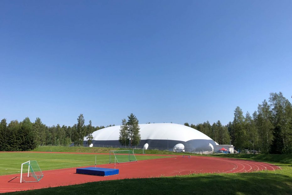 Pressostruttura per campo da calcio
