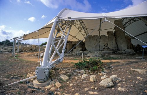 Copertura tessile di protezione del sito archeoloogico