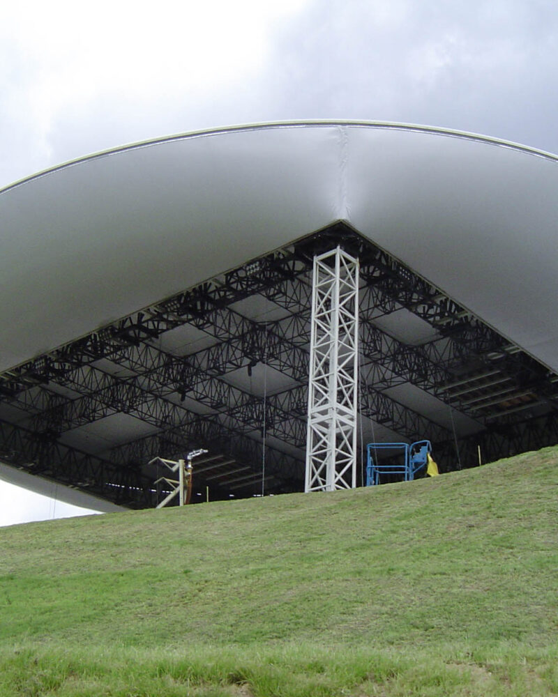 La struttura è un sistema a traliccio modulare